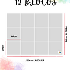 Cabeceira Estofada Queen 12 Blocos Não É Segredo Linho Chumbo