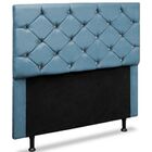 Cabeceira Estofada Queen 160 Cm Alemanha Suede Azul Turquesa