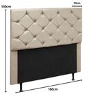 Cabeceira Estofada Queen 160 Cm Alemanha Suede Marfim