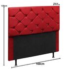 Cabeceira Estofada Queen 160 Cm Alemanha Suede Vermelho