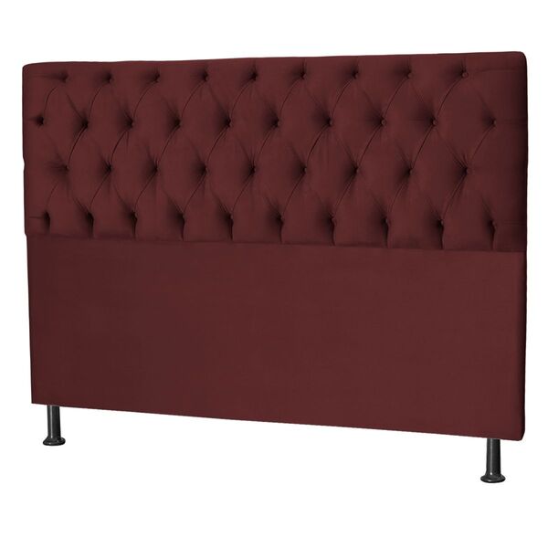 Cabeceira Estofada Queen 160 Cm Alicia Suede Marsala