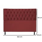 Cabeceira Estofada Queen 160 Cm Alicia Suede Vermelho