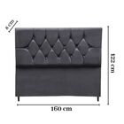 Cabeceira Estofada Queen 160 Cm Geovana Suede Cinza Escuro
