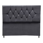 Cabeceira Estofada Queen 160 Cm Geovana Suede Cinza Escuro