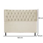 Cabeceira Estofada Queen 160 Cm Jade Suede Bege Claro