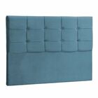 Cabeceira Estofada Queen 160 Cm Jordania Suede Azul Turquesa