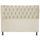 Cabeceira Estofada Queen 160 Cm Juliete Suede Bege Claro