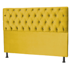 Cabeceira Estofada Queen 160 Cm Pérola Suede Amarelo