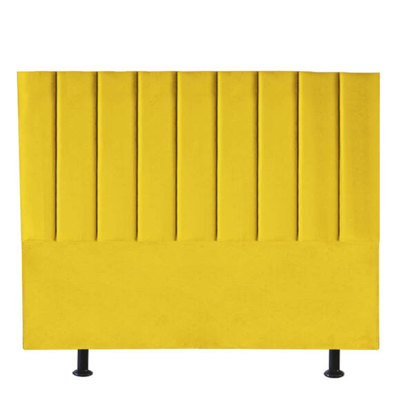 Cabeceira Estofada Queen 160cm Cora Suede Amarelo - D A Decor