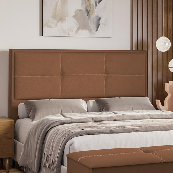 Cabeceira Estofada Queen 160cm Corino Monte Carlo Dobuê