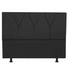 Cabeceira Estofada Queen 160cm Jade Courino Preto - D A Decor