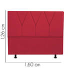 Cabeceira Estofada Queen 160cm Jade Suede Vermelho - D A Decor