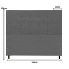 Cabeceira Estofada Queen 164 Cm Barcelona Suede Cinza - Jbe