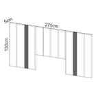 Cabeceira Estofada Queen 275cm   Freijó