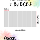 Cabeceira Estofada Queen 7 Blocos Não É Segredo Linho Chumbo