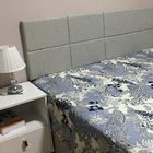 Cabeceira Estofada Queen 8 Blocos Não É Segredo Linho Cinza C