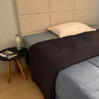 Cabeceira Estofada Queen 9 Blocos Não É Segredo Linho Cru 160