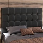 Cabeceira Estofada Queen Em Corino Preto 158 Viero