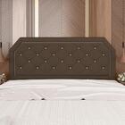 Cabeceira Estofada Queen Florença Suede Marrom/bege - Móveis