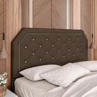 Cabeceira Estofada Queen Florença Suede Marrom/bege - Móveis