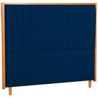 Cabeceira Estofada Queen Imperial Veludo Azul 160 Cm