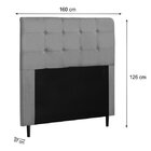 Cabeceira Estofada Queen Luna  Cinza