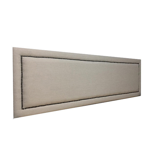 Cabeceira Estofada Queen Tachas Não É Segredo Linho Cru 160x60