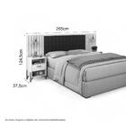 Cabeceira Estofada Queen Vancouver Freijó E Off White Ripado