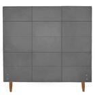 Cabeceira Estofada Raissa 120cm Cama Solteiro Suede Grafite