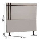 Cabeceira Estofada Royal 140cm Linho Com Fita Marrom Claro St