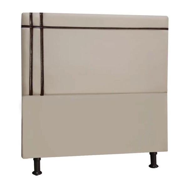 Cabeceira Estofada Royal 140cm Linho Com Fita Marrom Claro St