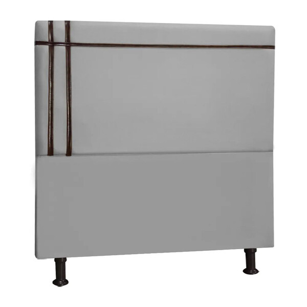 Cabeceira Estofada Royal 160cm Linho Com Fita Marrom Claro St