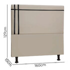 Cabeceira Estofada Royal 160cm Linho Com Fita Preta Star Conf