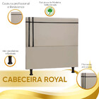Cabeceira Estofada Royal 160cm Linho Com Fita Preta Star Conf