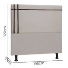 Cabeceira Estofada Royal 195cm Linho Com Fita Marrom Claro St