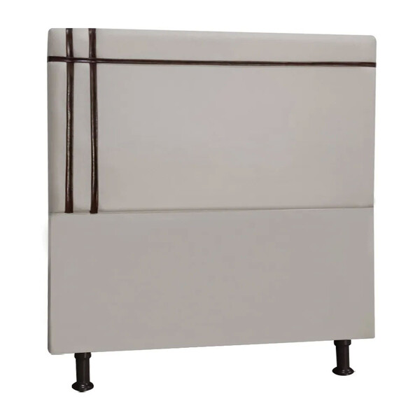 Cabeceira Estofada Royal 195cm Linho Com Fita Marrom Claro St