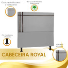 Cabeceira Estofada Royal 195cm Linho Com Fita Marrom Claro St