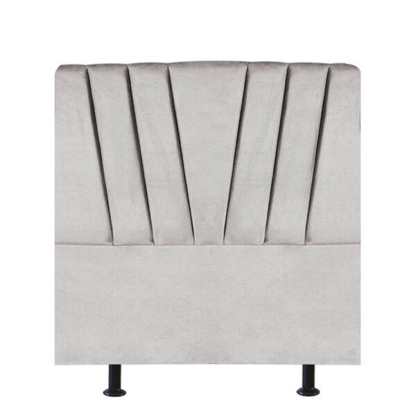 Cabeceira Estofada Solteiro 100 Cm Bélgica A01 Suede Cinza Cl
