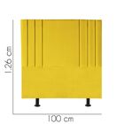 Cabeceira Estofada Solteiro 100 Cm Grécia A01 Suede Amarelo