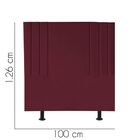 Cabeceira Estofada Solteiro 100 Cm Grécia A01 Suede Bordô