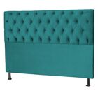 Cabeceira Estofada Solteiro 100 Cm Jade Suede Azul Turquesa