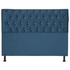Cabeceira Estofada Solteiro 100 Cm Juliete Suede Azul Royal
