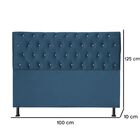Cabeceira Estofada Solteiro 100 Cm Juliete Suede Azul Royal