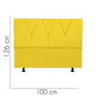 Cabeceira Estofada Solteiro 100cm Jade Courino Amarelo - D A