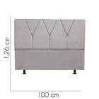 Cabeceira Estofada Solteiro 100cm Jade Suede Cinza Claro - D