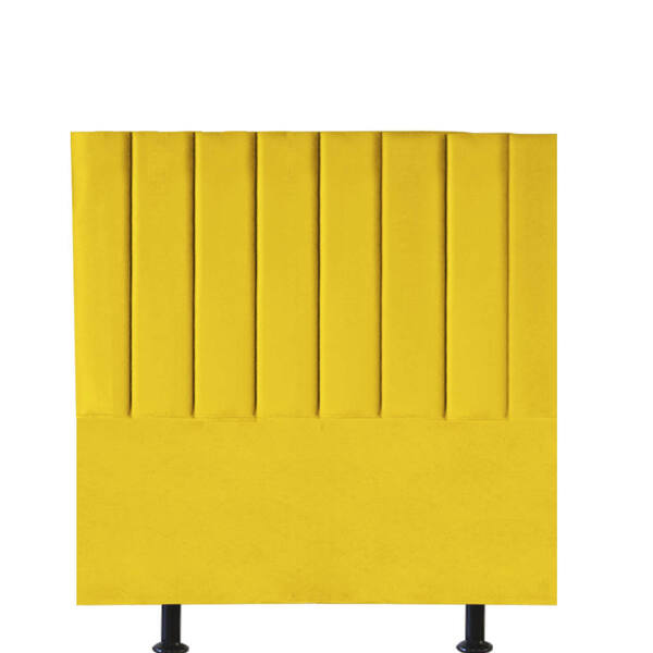Cabeceira Estofada Solteiro 100cm Karla Suede Amarelo - D A D