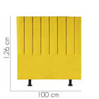 Cabeceira Estofada Solteiro 100cm Karla Suede Amarelo - D A D