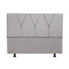 Cabeceira Estofada Solteiro 110cm Jade Suede Cinza Claro - D
