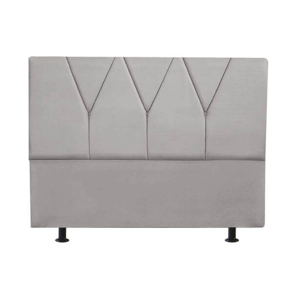 Cabeceira Estofada Solteiro 110cm Jade Suede Cinza Claro - D