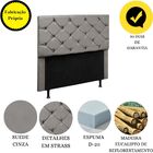 Cabeceira Estofada Solteiro 90 Cm Alemanha Suede Cinza